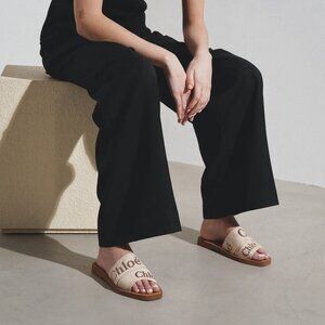 Chloé Woody Logo Slide Sandals